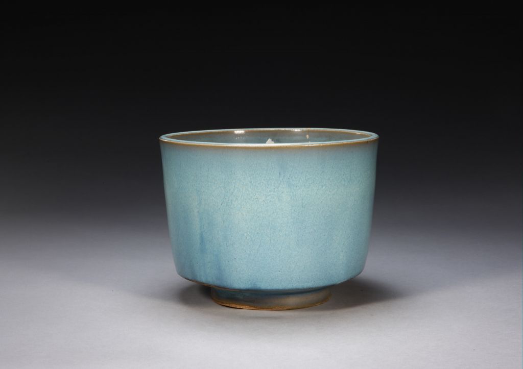 图片[1]-Jun Kiln Celestial Blue Glaze Tripod Barrel Furnace-China Archive